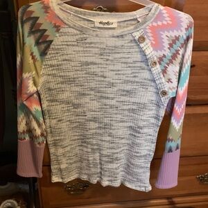 Haptics Multicolor Patterned Women's Top